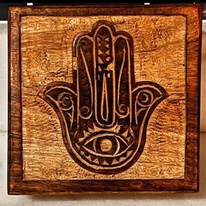 HASMA-Hand Carved Hinged Wooden Box